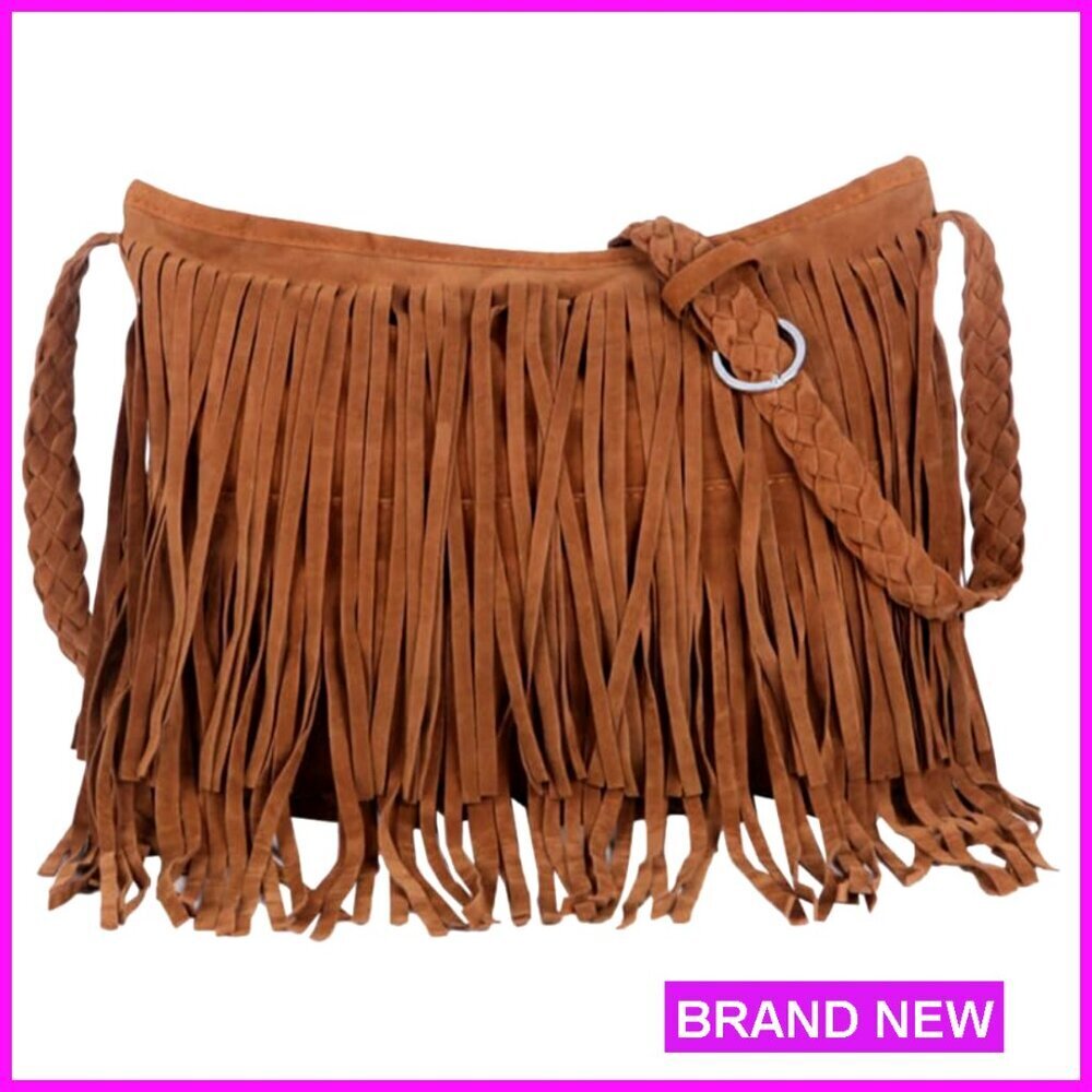 Tassel Fringe Crossbody Shoulder Bag Lightweight Boho Western Purse Large
